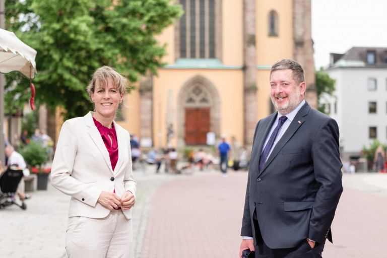 Bundestagsabgeordneter Jörg Nürnberger und Oberbürgermeisterin Eva Döhla